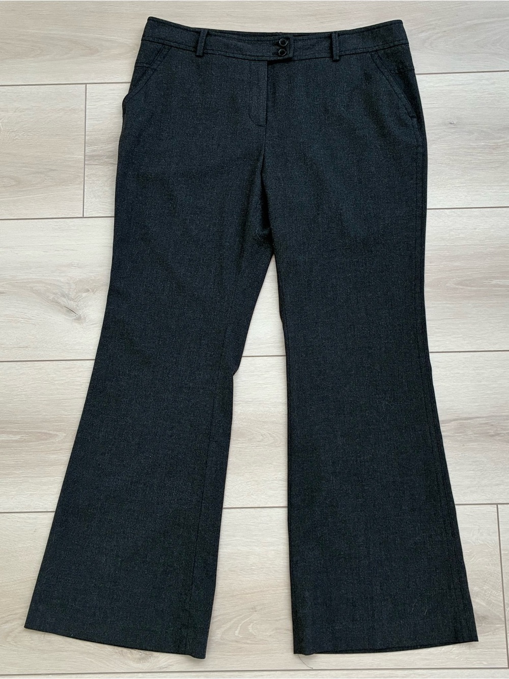 Nine West Barely Bootcut Dress Pants Gray Classic Business Trouser Size 12P EUC